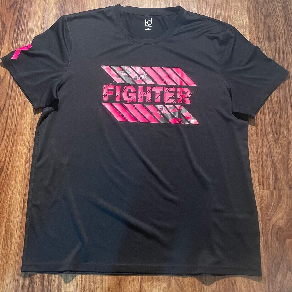 Ideology Men's Breast Cancer Awareness Fighter T-Shirt Black Size XL